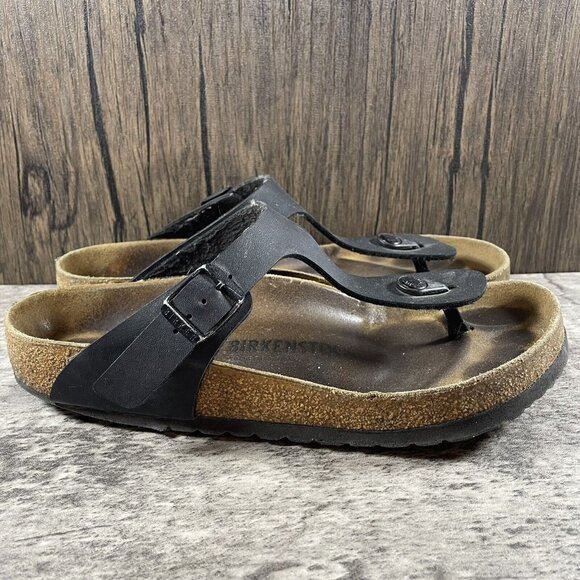 Birkenstock Women's Sandals Gizeh BS Size 8 - Black - Picture 3 of 9